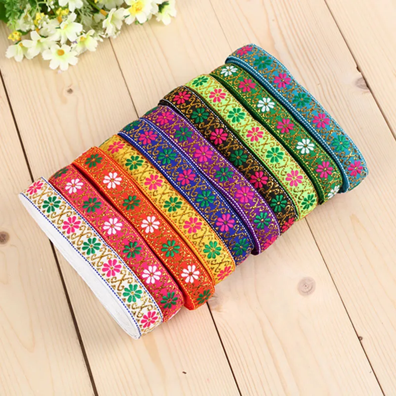 

7Meter 20mm Vintage Ethnic Embroidery Lace Ribbon Lace Trim DIY Clothes Bag Accessories Woven Webbing Tape Embroidered Fabric