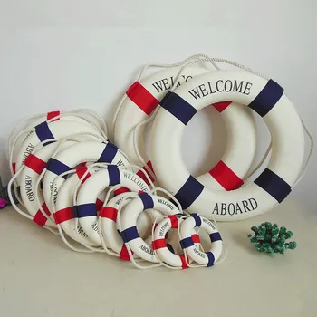 

1PC Fashion Mediterranean Family Adorment Life Buoy Crafts 3D Wall Sticker Living Room Decoration Nautical Home Decor MP 003