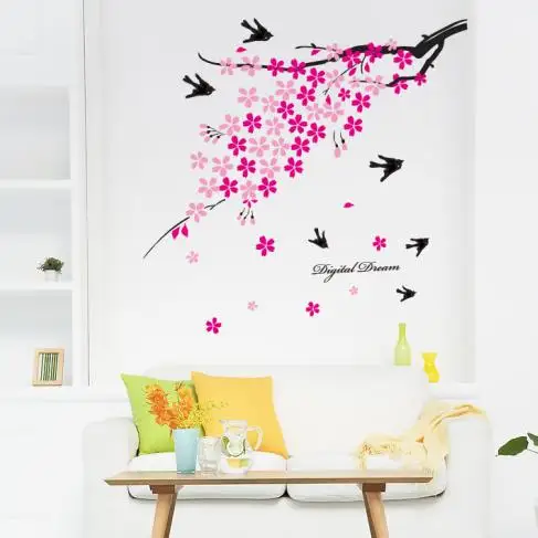 

Gel Sticker Plum Flower Sweet Romance The Sitting Room Adornment Inside Bedroom Of Children Sofa Tv Setting Can Remove 2021