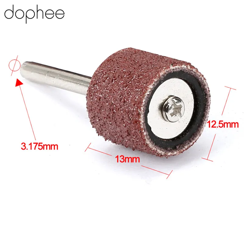 Dophee аксессуары для Dremel 12,5 мм зернистость 80# Шлифовальные полосы+ 3,17 мм шлифовальный барабан оправка роторные сверла для ногтей электрические инструменты 10s