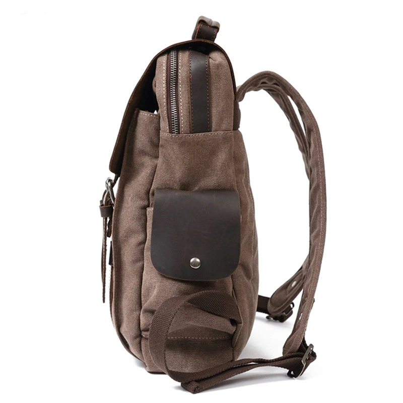 Винтажный холщовый рюкзак из натуральной кожи, мужской Школьный рюкзак, износостойкий рюкзак для путешествий, 15,6 дюймов, рюкзаки для ноутбуков, женские
