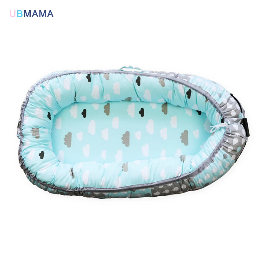 High-quality Travel Foldable Portable stripde Solid baby sleeper cotton Baby bed Newborn crib Baby soft bed 80*50*10cm