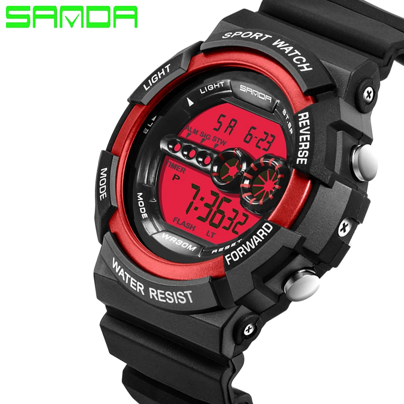 Jual SANDA Relogio Masculino Tahan Air Luar Olahraga Gaya G Kejutan Jam Tangan Pria Quartz Digital Watch Militer DIPIMPIN Jam Tangan