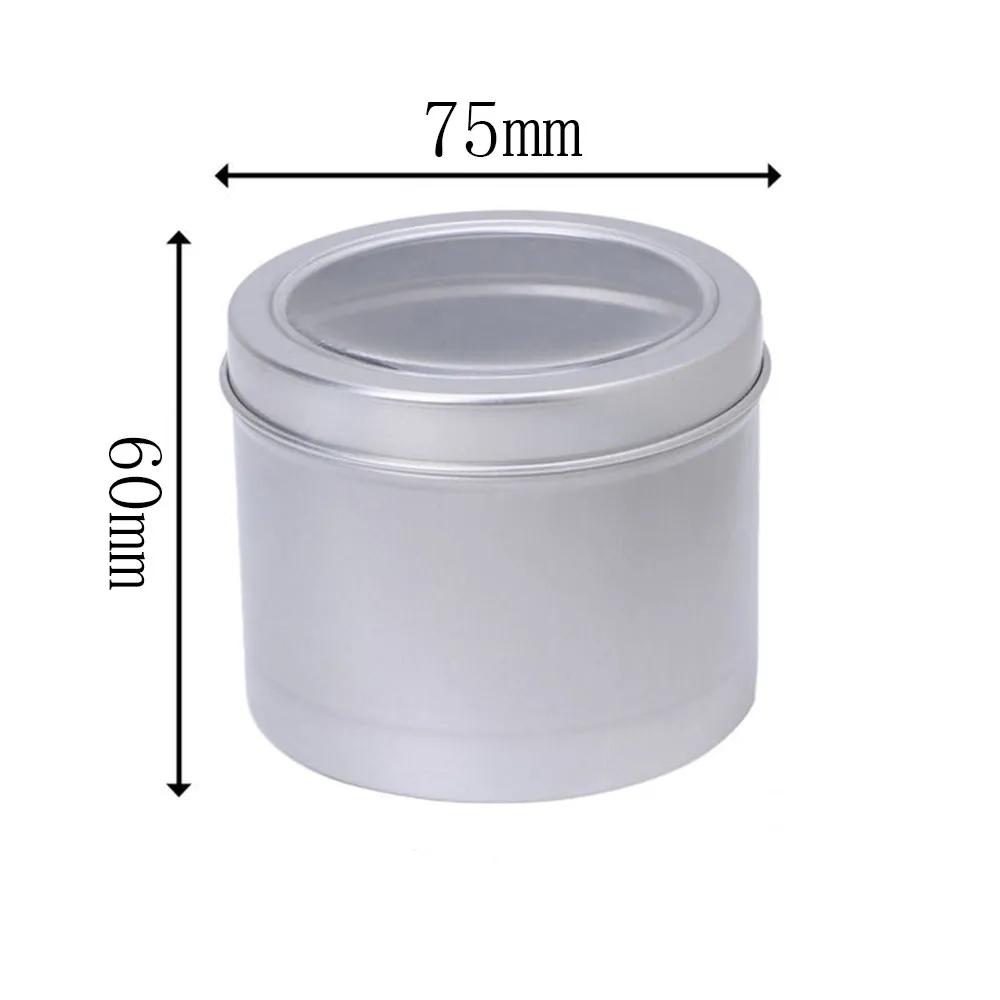 

Round Box with Lid 180ML Aluminium Empty Cosmetic Pot Jar Tin Container Silver Box Screw Storage Container d4