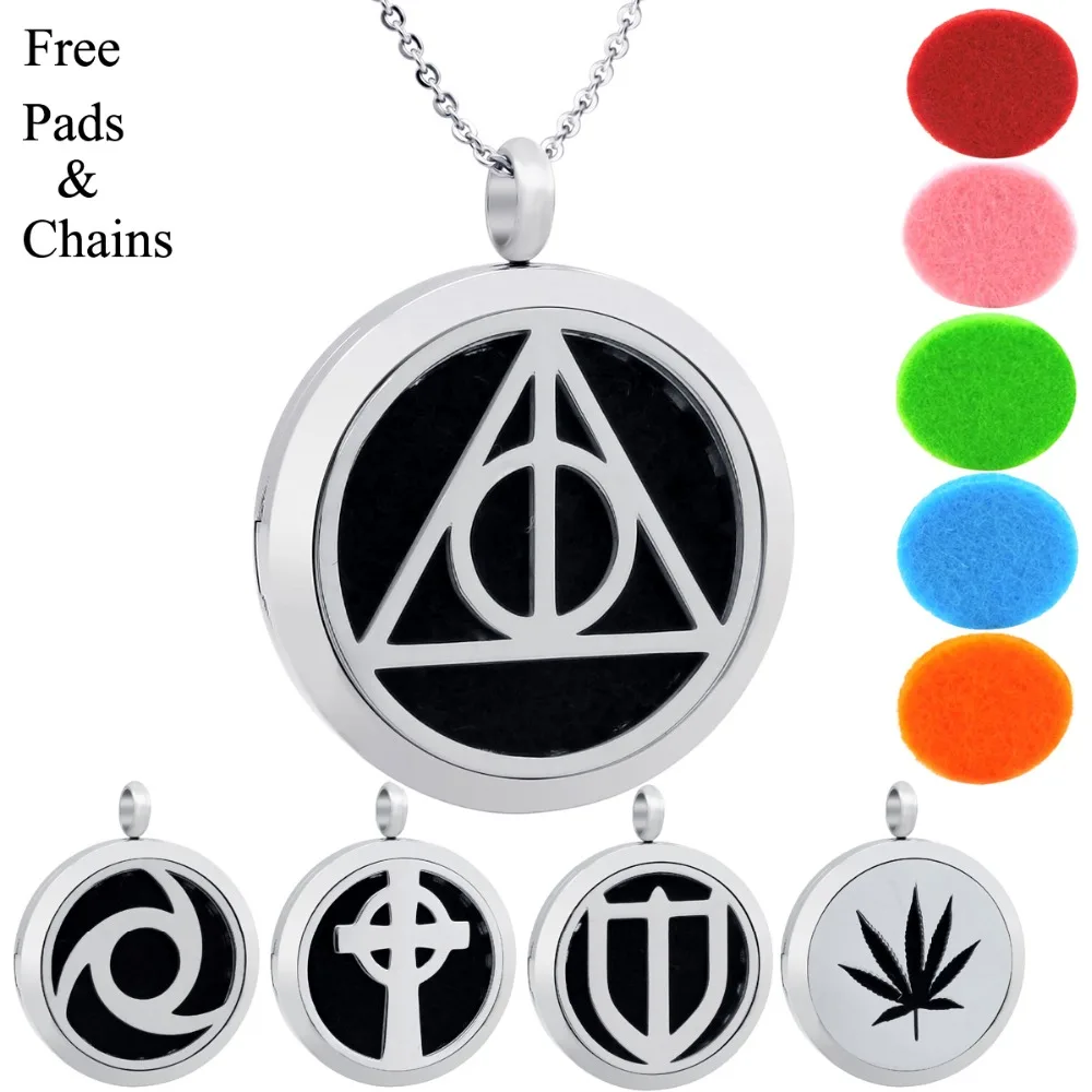 

30mm Diffuser Locket Pendant Magnet 316 Stainless Steel Aroma Locket Free Pads Essential Oil Diffuser Lockets Necklace
