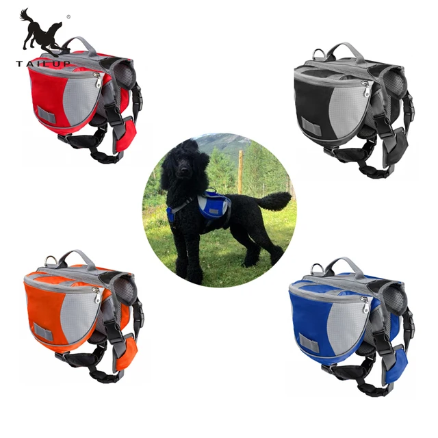 TAILUP Pet Hiking Adjustable Saddle Bag Harness Outdoor Dog Food