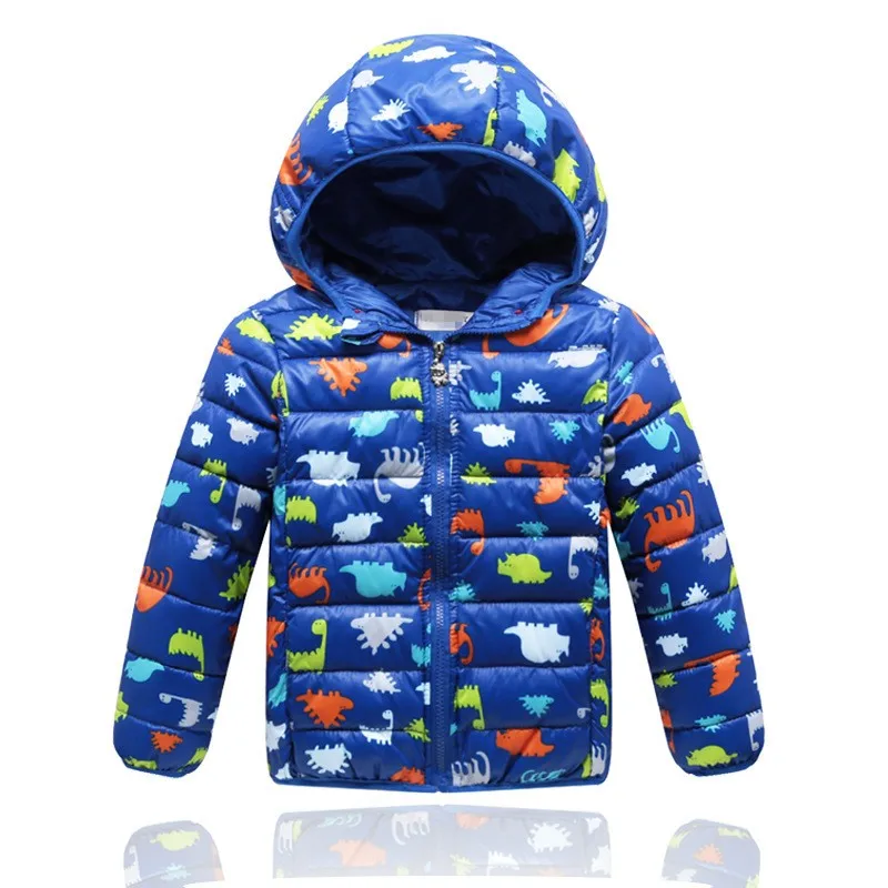 2016 fashion kids cartoon dinosaur winter baby boys cotton jackets ...