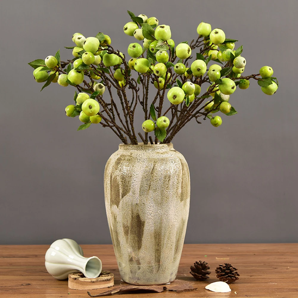 

Artificial Plants 60cm 11 Heads Mini Apples Tree Branch Fake Tree Wedding Decor Artificial Silk Cloth+foam Flowering Branch