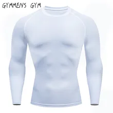 Новинка, быстросохнущая Мужская футболка для бега, бодибилдинг, Спортивная футболка с длинным рукавом, компрессионный Топ, футболка для спортзала, Мужская облегающая футболка для фитнеса