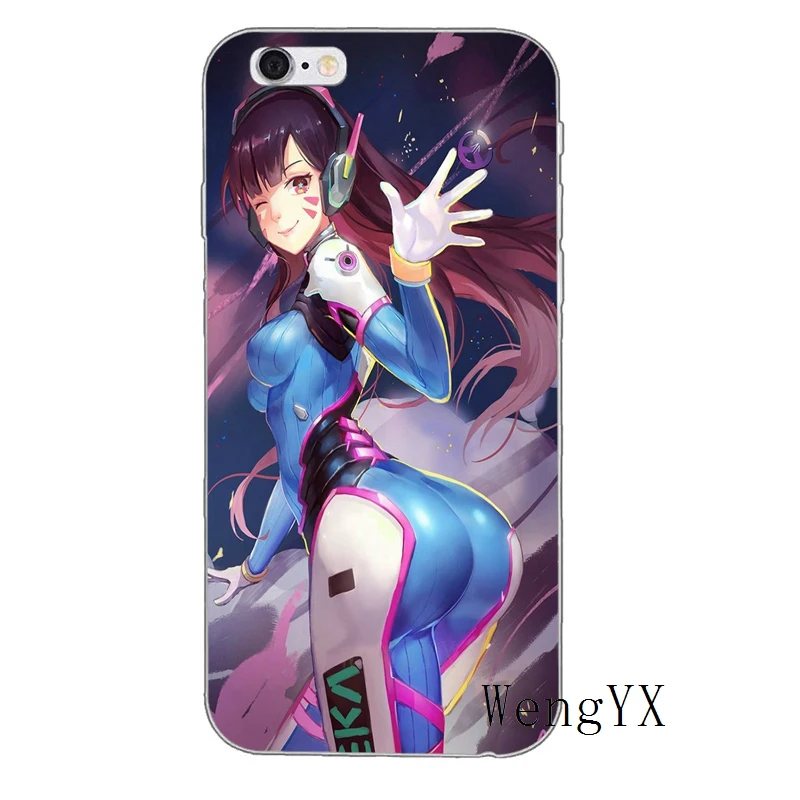 Популярный силиконовый мягкий чехол для телефона Game OW overwatch D Va iPhone X 8 8plus 7 7plus 6 6s plus