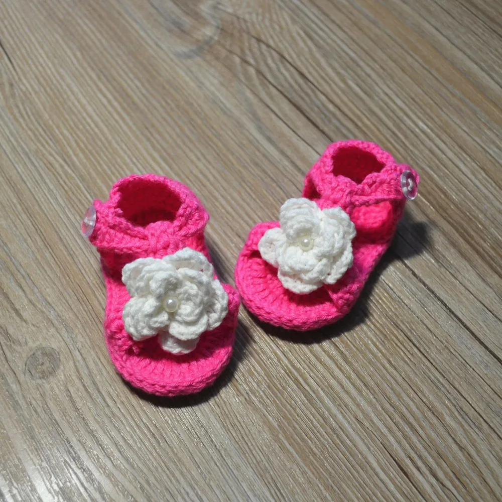 

QYFLYXUE-Crochet baby shoes,crochet baby booties,Baby ballerina slippers,girl christening shoes,white baby Toddler shoes
