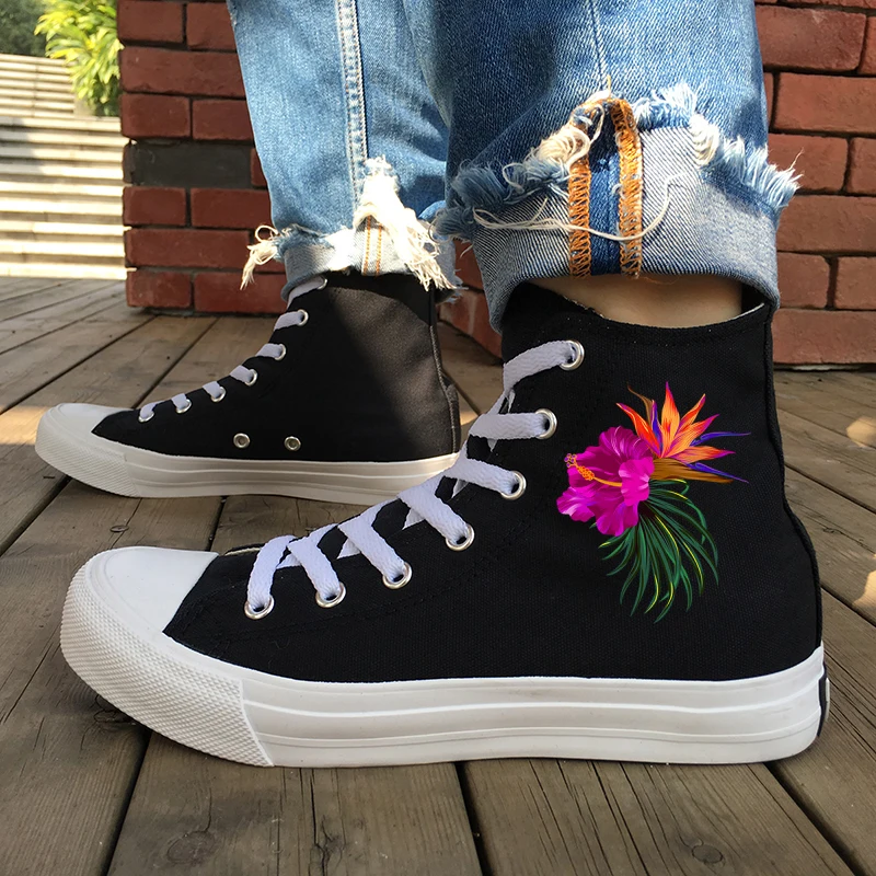 sneakers with floral design