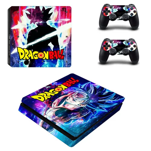 Dragon Ball Z Super Son Goku PS4 тонкая наклейка для кожи виниловая наклейка для консоли Playstation 4 и 2 контроллера PS4 тонкая наклейка для кожи - Цвет: YSP4S-3373