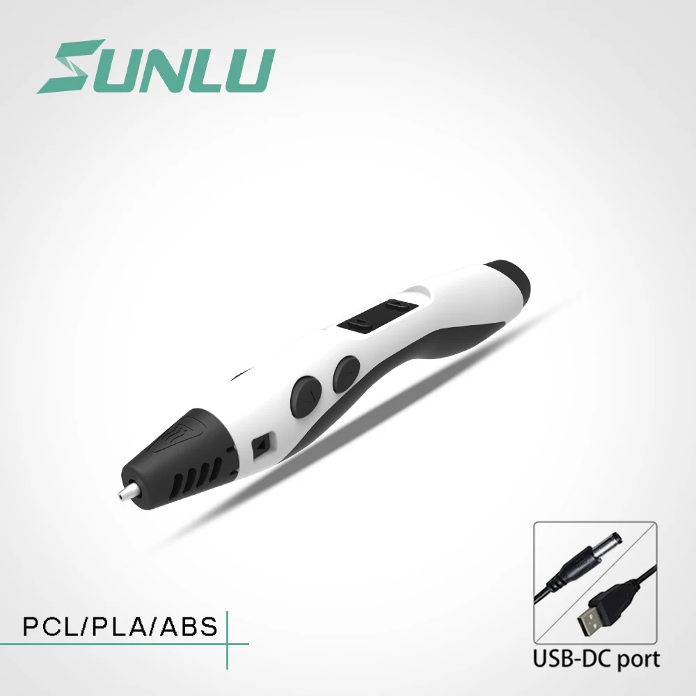 

SUNLU 3D Printer Pen SL-300A Support ABS/PLA/PCL Filament 1.75mm with LED Display Multi-funtion Drawing Pen White Color 3d pen