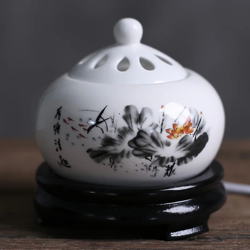 

Porcelain Ceramic Wax Candle Warmer Timing Electric Diffuser Fragrance Burner Essential Oil Burner Oils Warmer Tart Burner