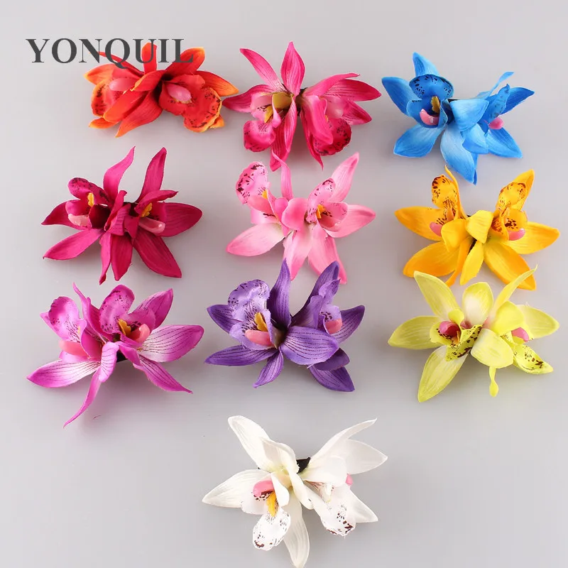 

Womens Bridal Wedding Orchid Flower Leopard Hair Clip Barrette Hairpins Fascinator Bridal Brooch Corsage Accessories 24Pcs/Lot