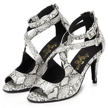 Wholesale Ladies White Snakeskin Ballroom Dancing Shoes Latin SALSA Shoes for women Tango Shoes