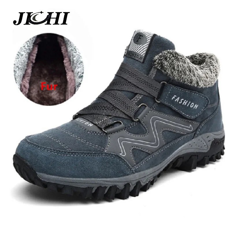 

Big Size Men's Ankle Boots Winter Snow Boots Men Warm Fur Plush Lace Up High Top Fashion Men Shoes Sneakers Boots 35-46