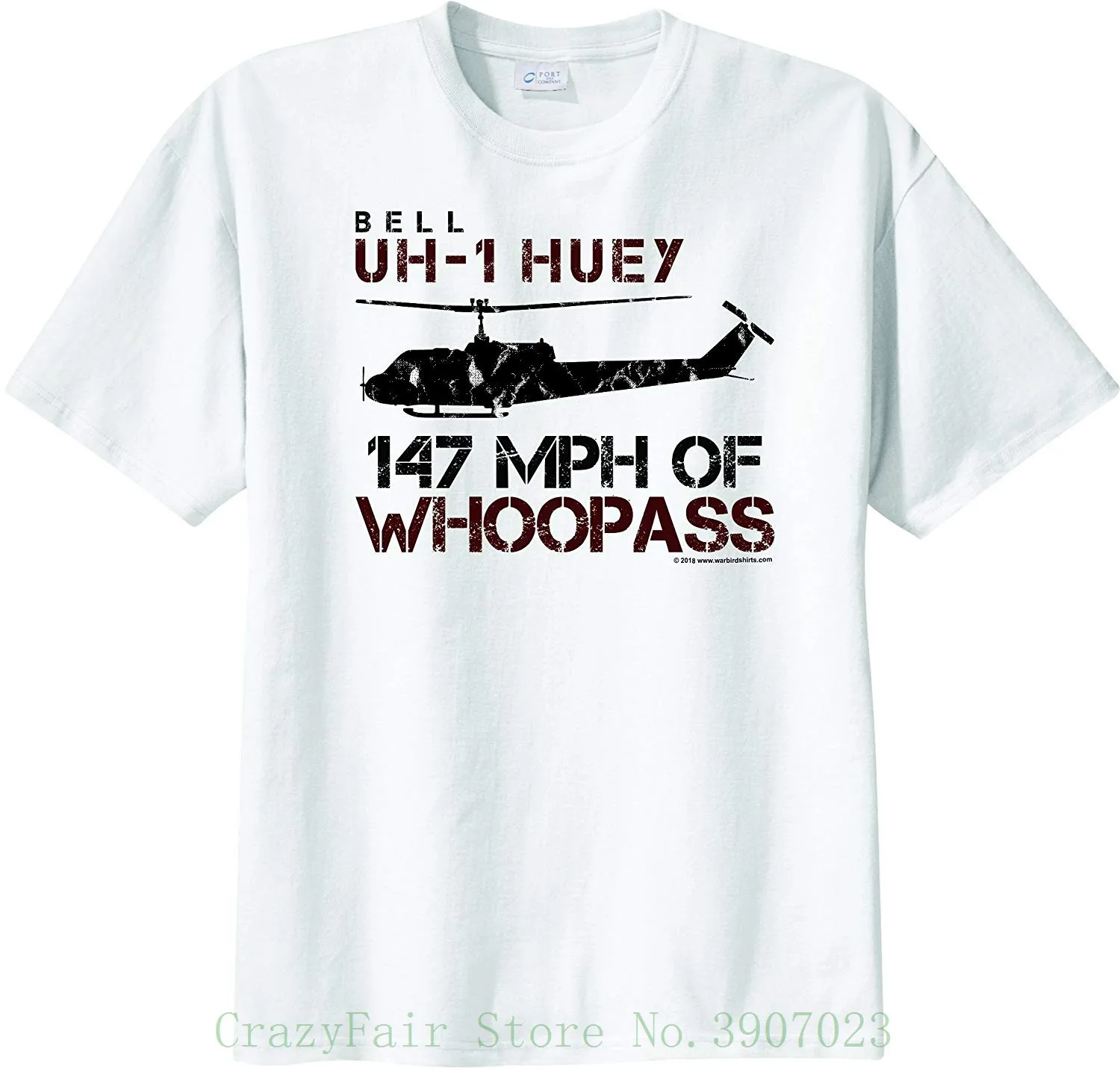 

Warbirdshirts Men's Bell Uh - 1 Huey 147 Mph Of Whoopass graphic t-shirt Normal boy Cotton T Shirts