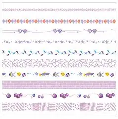 10 шт./компл. милые каваи растения цветы японский маскировки васи лента декоративная клейкая лента DIY Наклейка этикетка канцелярские принадлежности - Цвет: 12-purple