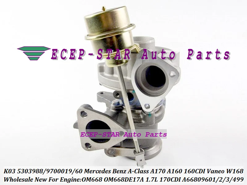 Turbo K03 53039880019 53039700019 53039880060 53039700060 For Mercedes Benz A-Class A170 A160 160 170 CDI Vaneo W168 OM668 OM668DE17A 1.7L (1)