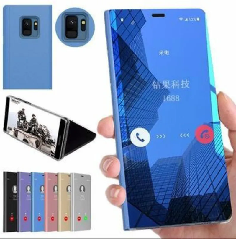 Умный зеркальный Чехол книжка с подставкой для Samsung Galaxy S10 Lite Plus S8 S9 S7 S6 M30 20 10 Note 9 8