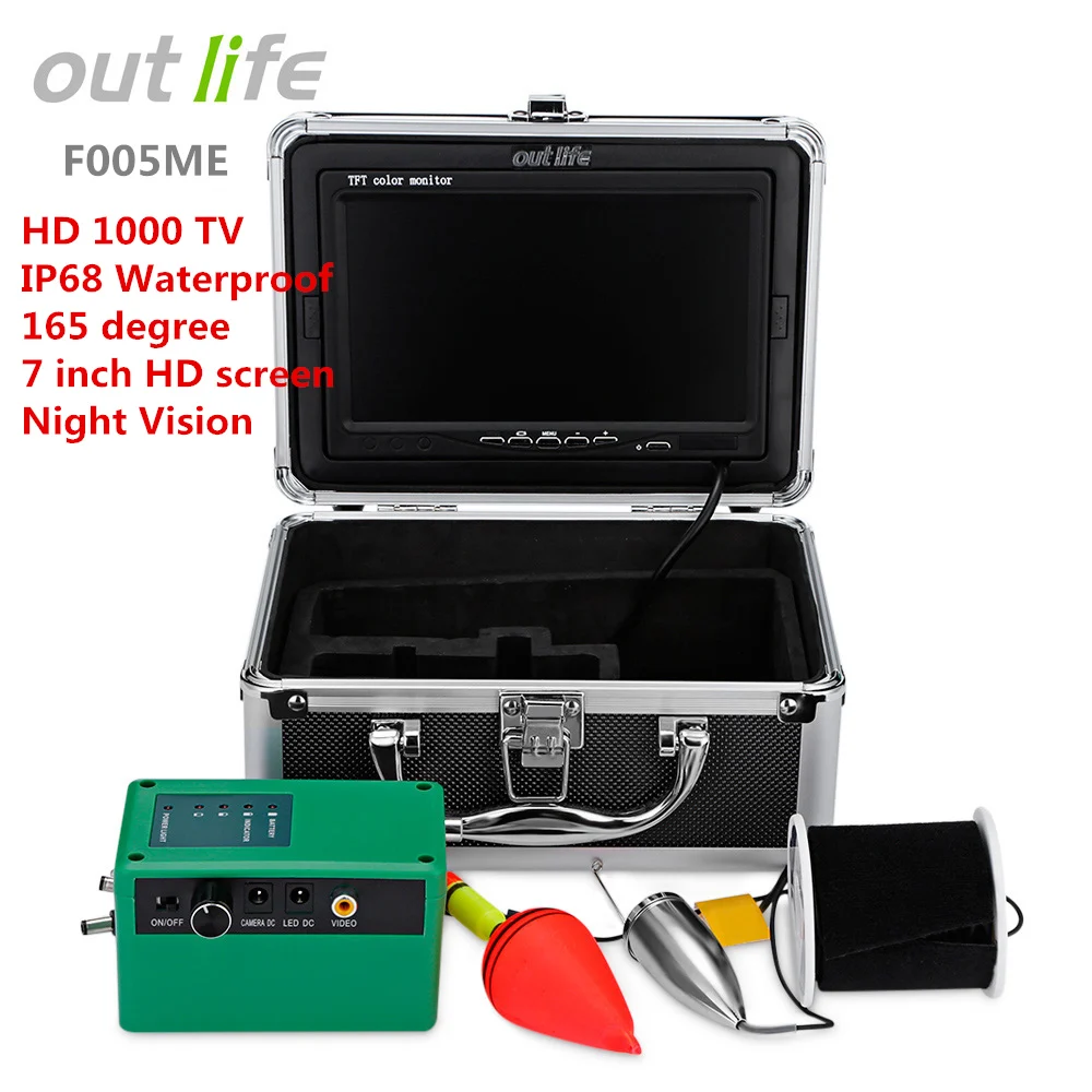 Outlife F005ME-20 متر 21 متر 1000TVL IP68 للماء LED الأسماك مكتشف كاميرا فيديو الصيد مع الشمس قناع الصيد مكتشف كاميرا