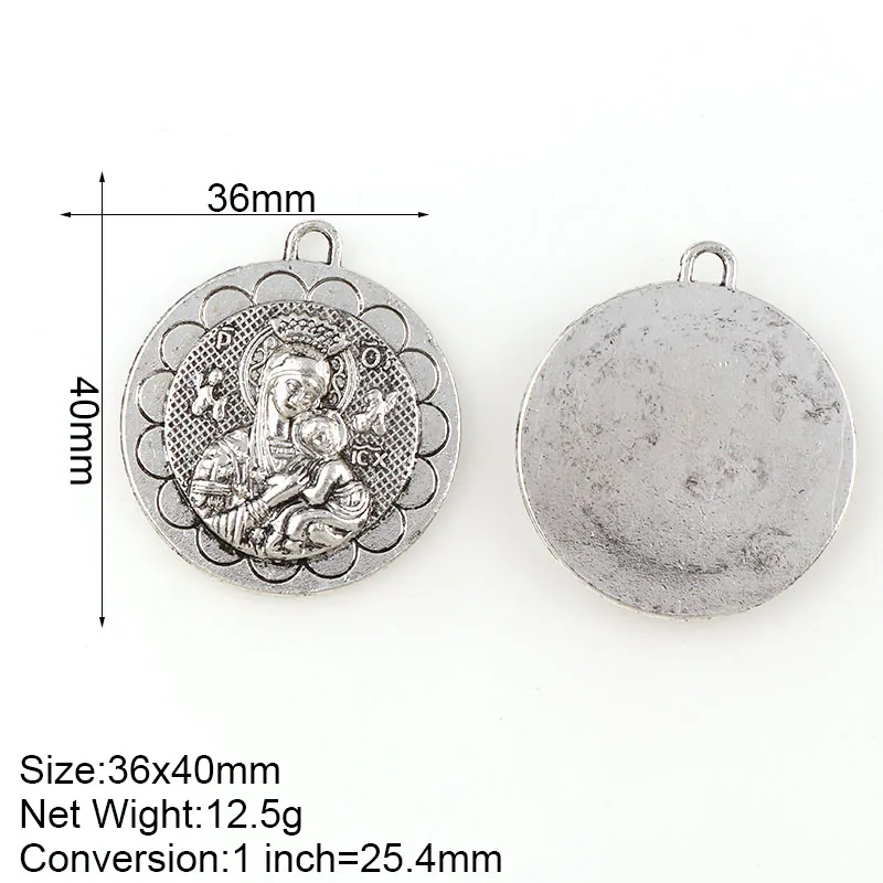 Silver Plated Round Saint Christopher & St. Christopher Medals Charms Pendants For Key chain Religious Necklace Accessories Silver Plated Round Saint Christopher & St. Christopher Medals Charms Pendants For Key chain Religious Necklace Accessories
