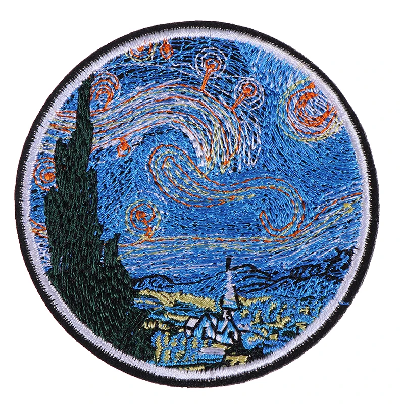 

DIY Accessory Applique Stickers Painting The Star Night Embroidery Iron On Patches For Creative Art Clothes