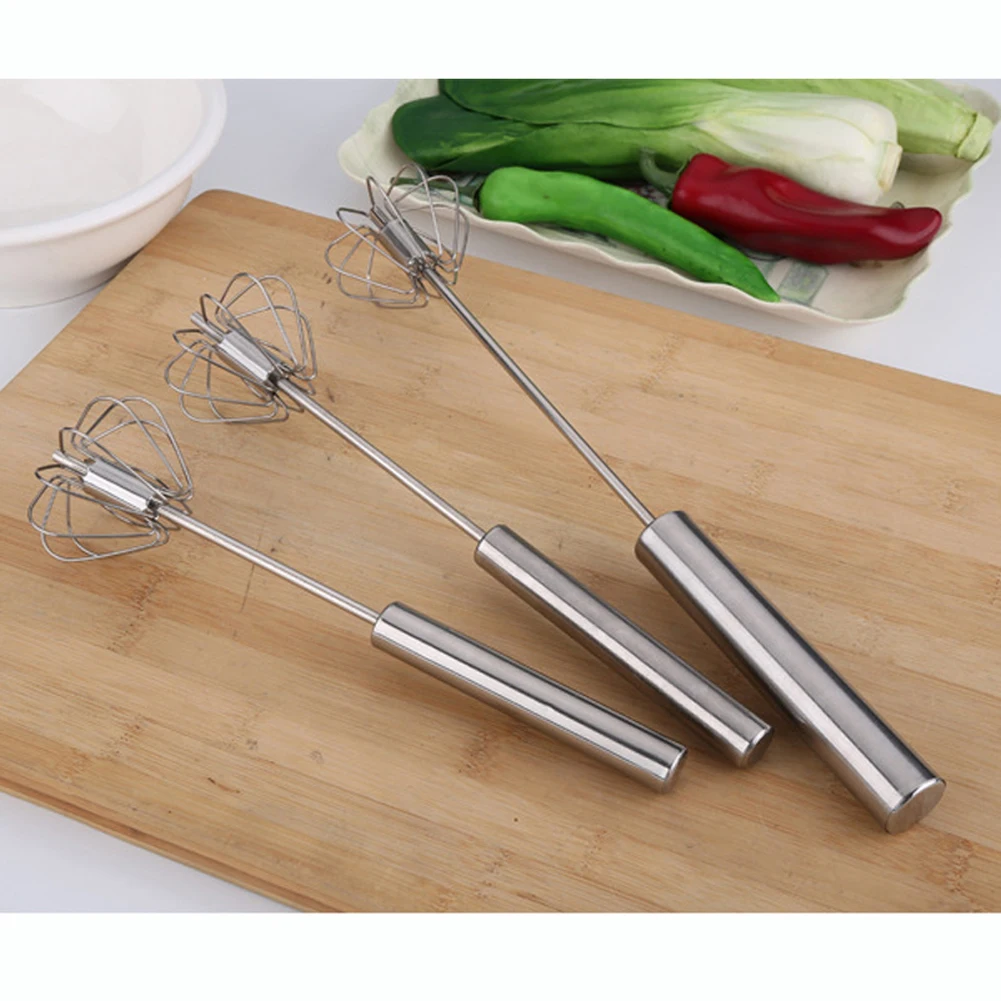 Creative Home Stainless Steel Wire Manual Whisk Rotary Egg Beater