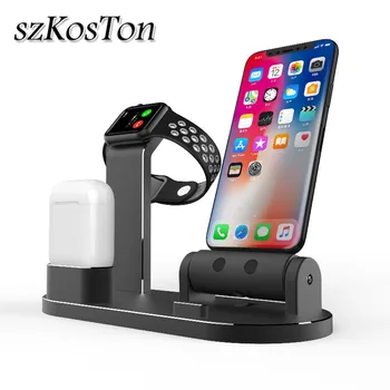 

Charger Dock Holder Stand For iPad iPhone X 8 7 6 Plus Charging Dock Station Cradle Bracket For Apple Watch 1 2 3 4 For IPad Air