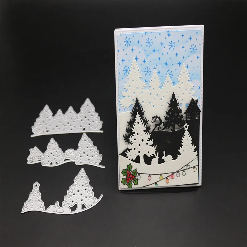 

Christmas Tree House Metal Cutting Dies Stencils for DIY Scrapbooking Album Decorative Embossing Hand on Paper Card 2018 New