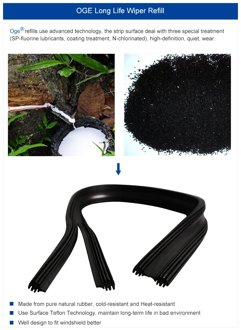 2Pairs Universal Car Wiper Blade Refill Natural Silicone Rubber Windscreen Windshield High Quality Car Accessories