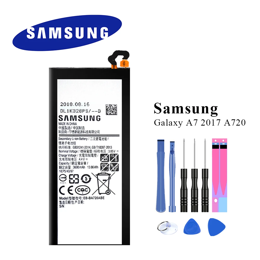 100% Оригинальный аккумулятор EB BA720ABE для Samsung Galaxy A7 2017 A720 A720F SM 3600mAh Высокое качество