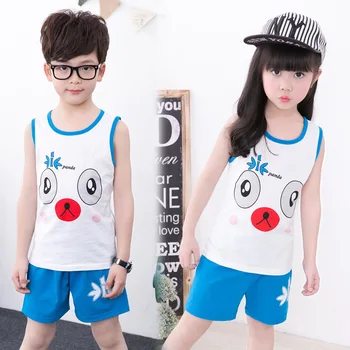 

1-7Y Cartoon 2Pcs Kid Baby Boy Girl Clothes Floral Vest Top+Shorts Sets Clothes Children Pajamas Toddler Boys Girls Clothing Set