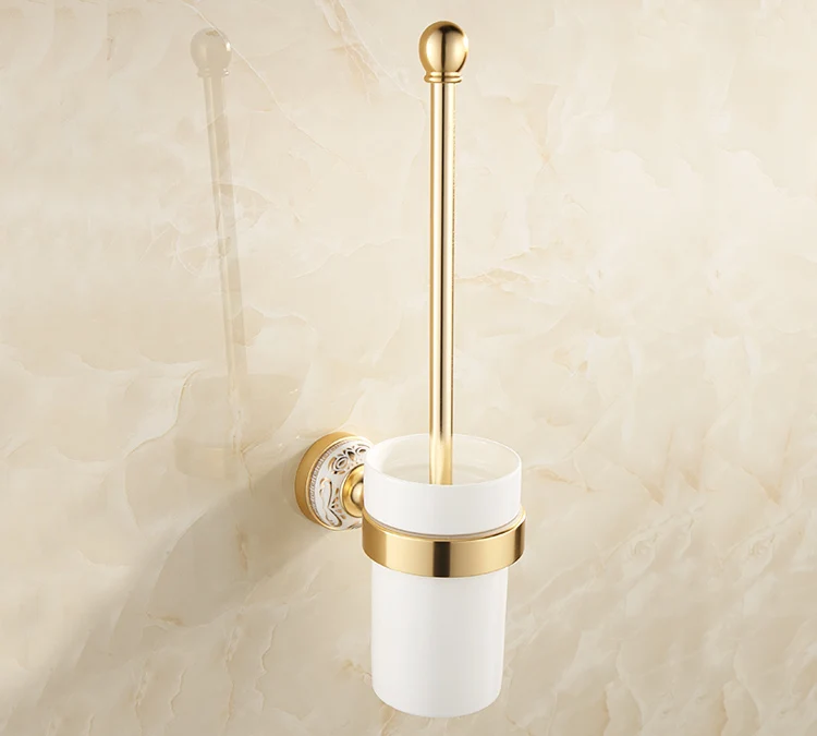 Fapully золото щетка для керамического унитаза держатели Настенные в европейском стиле для туалета кисточки аксессуары для ванной Аксессуары