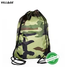 VILLGE SchoolBag Camo Drawstring Backpack For Teenage Men Waterproof Drawstring Bag Packing Cubes Large Capacity Mochila