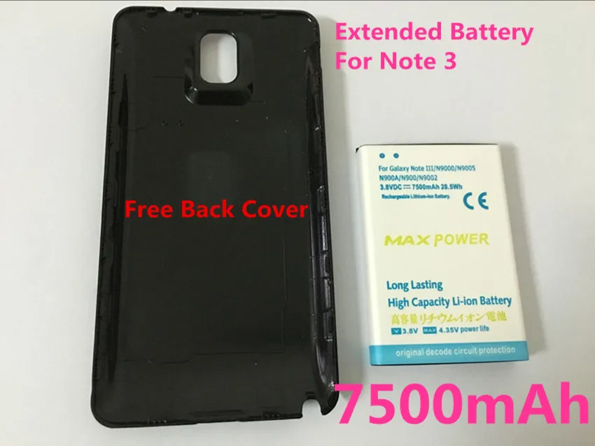 imágenes para Nueva alta capacidad 3 7500 mah amplió la batería + negro puerta caso de la cubierta para samsung galaxy note 3 amplió la batería del teléfono celular imágenes para Nueva alta capacidad 3 7500 mah amplió la batería + negro puerta caso de la cubierta para samsung galaxy note 3 amplió la batería del teléfono celular