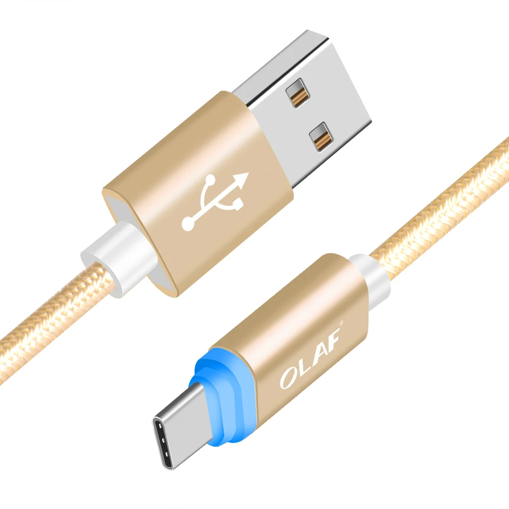 OLAF Micro USB кабель светодиодный светильник Быстрая зарядка usb type C кабель для samsung huawei Xiaomi Android для iphone кабели для мобильных телефонов