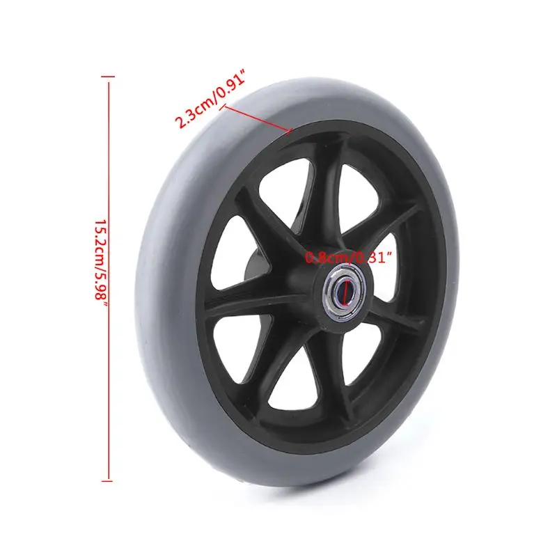 2 pces 6 "rodízios cadeira de rodas pequeno carrinho rolos cadeira rodas acessórios wf4458037-4