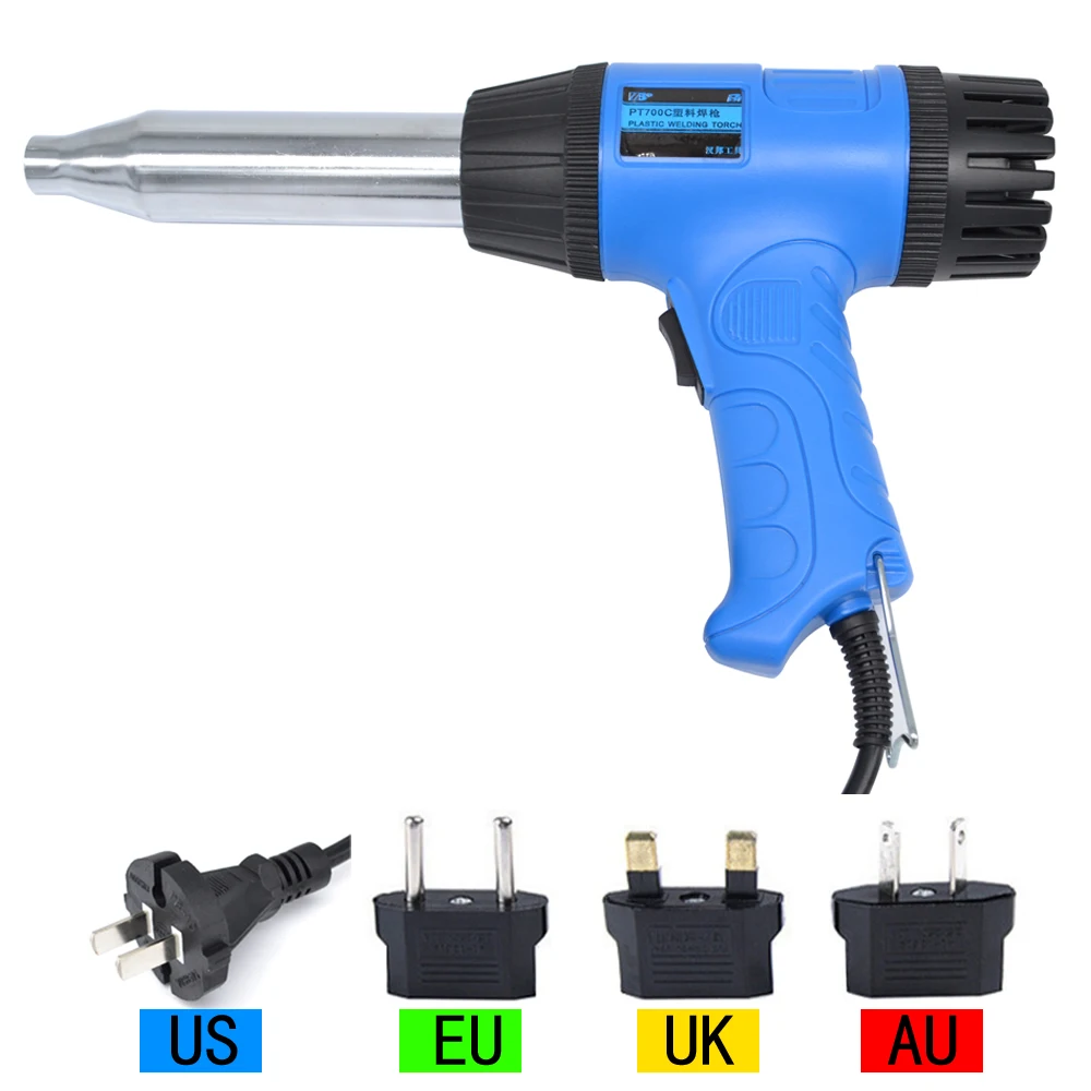 EU plug 700W 220V heat gun Hot Air Gun Power temperature bumper PP PVC plastic welding torch welding thermal duct welding gun welding pvc hot air plastic welder torch auto parts supply pp plastic hot air gun 700w ferramentas manuais