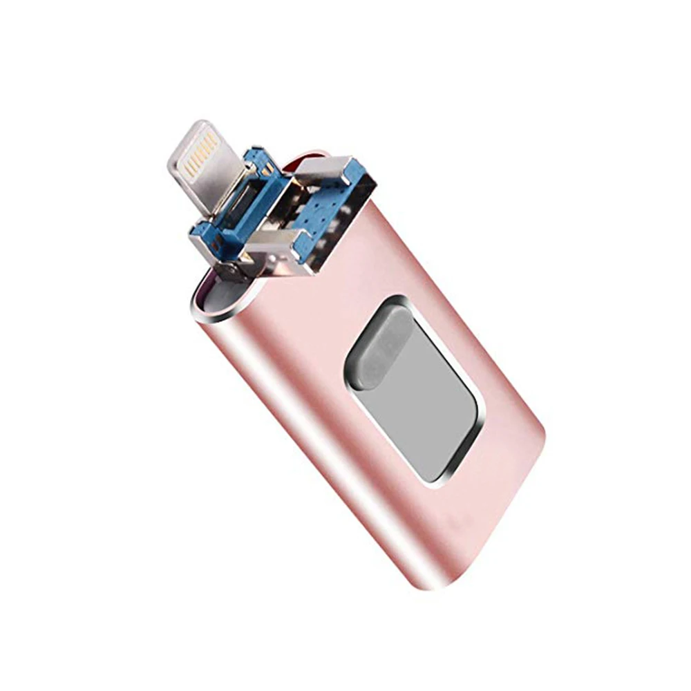 USB Flash Drive 128GB 3 in 1 USB 3 0 Adapter External Storage Memory Stick Adapter 2