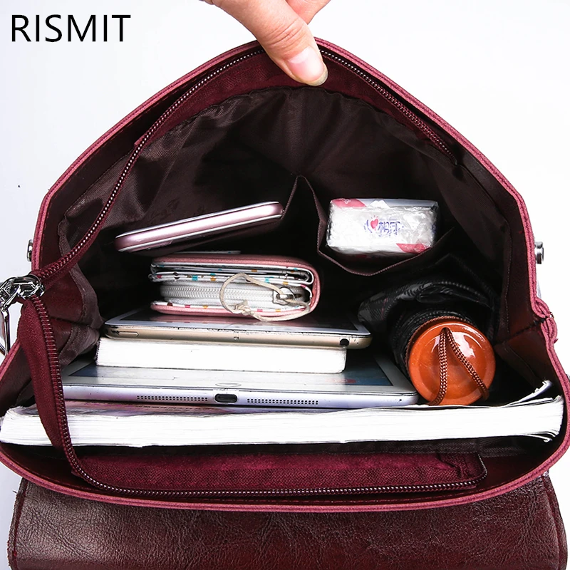 2019 распродажа Mochilas Rismit женская модная сумка кожаный рюкзак высокое качество