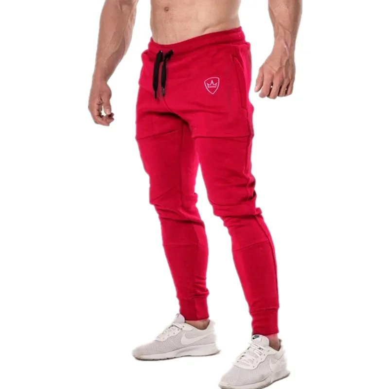 Yomeke, новинка, спортивные мужские штаны, s, для бега, для фитнеса, повседневные, модные, брендовые, для бега, спортивные штаны, внизу, Snapback, брюки, мужские, повседневные штаны - Цвет: red