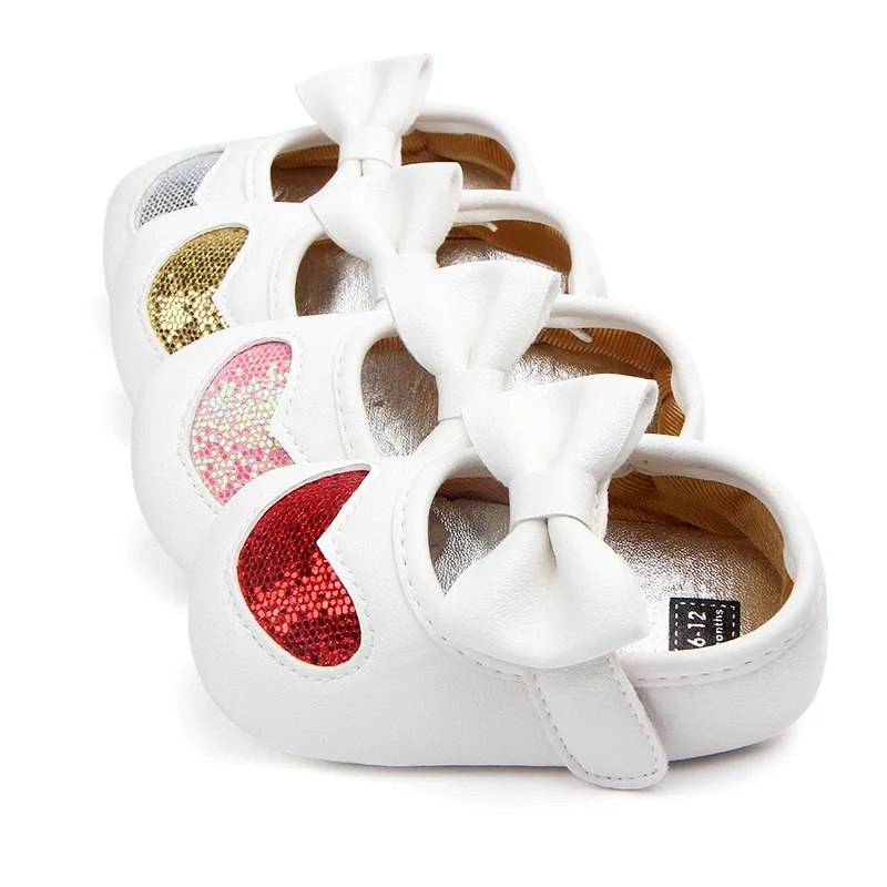 

Spring Autumn Butterfly Knot First Sole Soft Sole Girl Heart Baby Shoes Cotton First Walkers Baby Girl Shoes 0-18M
