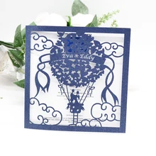 Темно-лазерная резка шар пользовательские свадебные приглашения