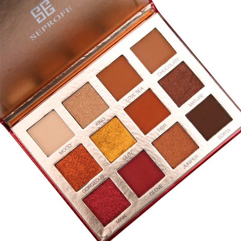 

New hot 12 color eyeshadow wet and dry dual-use lazy eyeshadow pearlescent matte makeup eye shadow disk explosion models