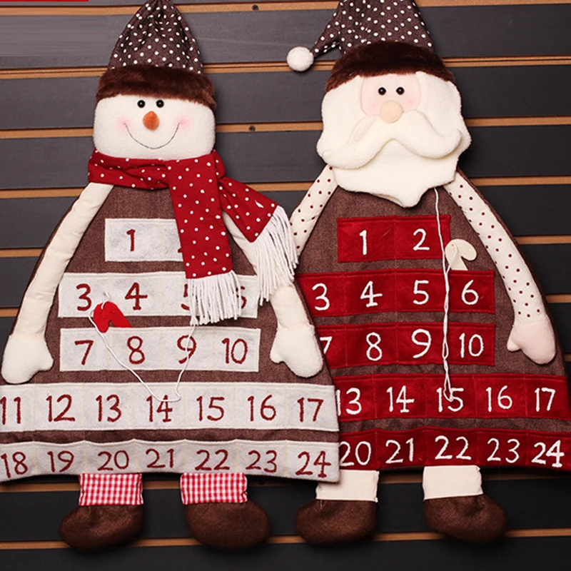 

Christmas Advent Calendar Santa Claus Snowman Door Hanging Decor Pendant Ornament Christmas Decorations for Home New Year Gifts
