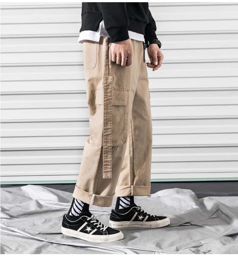 Korean Streetwear Harajuku Pants Men Fashion Street Style Cargo Pants  (32)