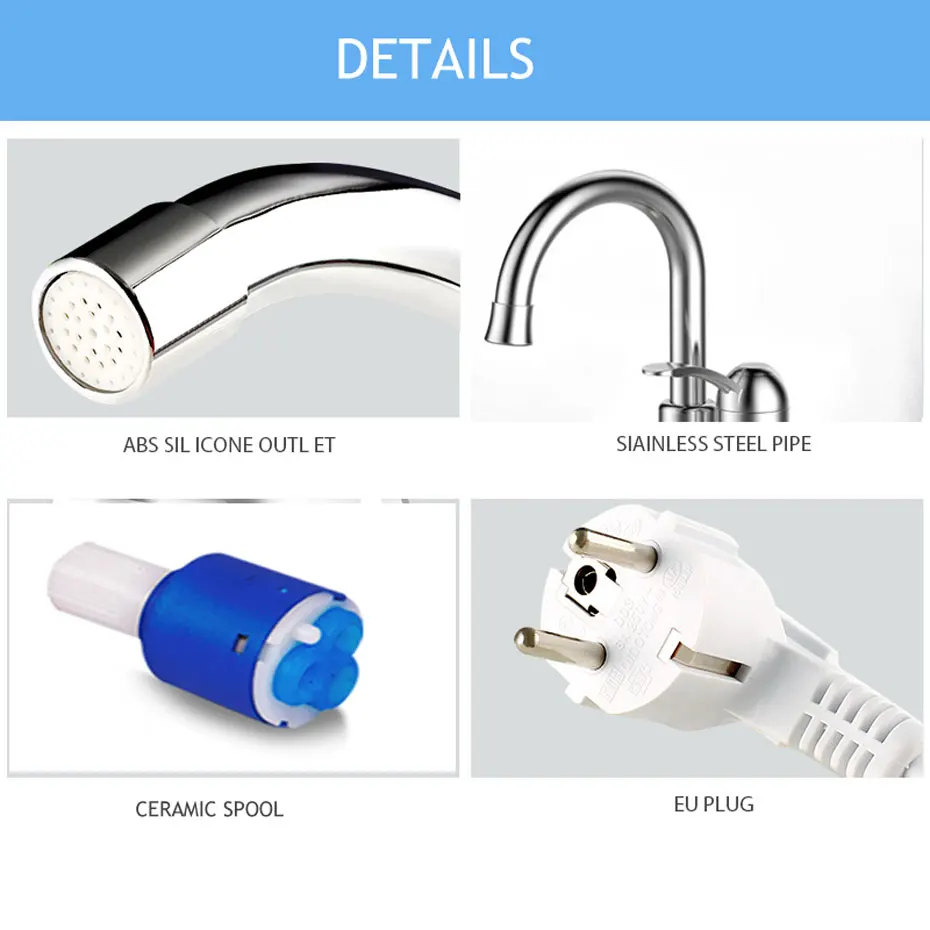 Ecofresh Electric Faucet Instant Water Heater Tap Faucet Heater Cold Heating Faucet Tankless Instantaneous Water Heater